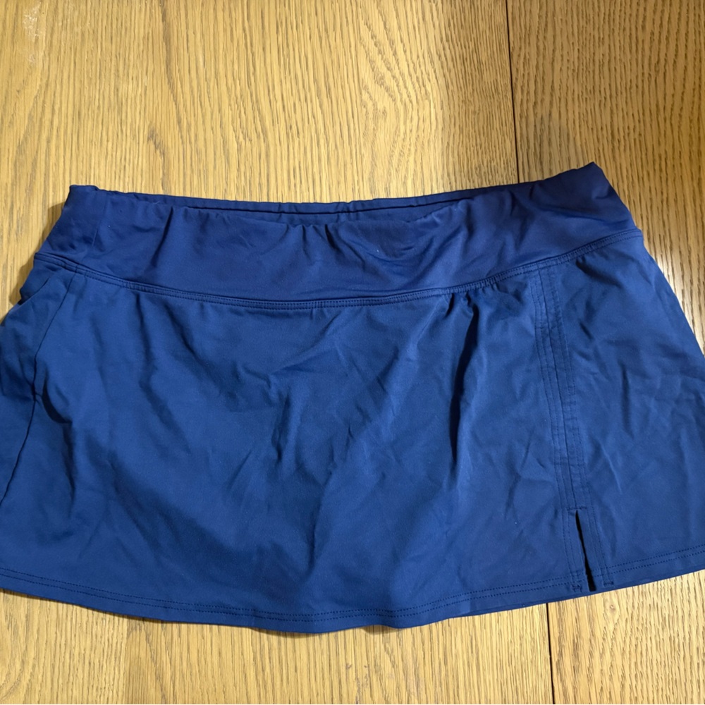 Lands' End Women's Swim Skort in Navy Blue